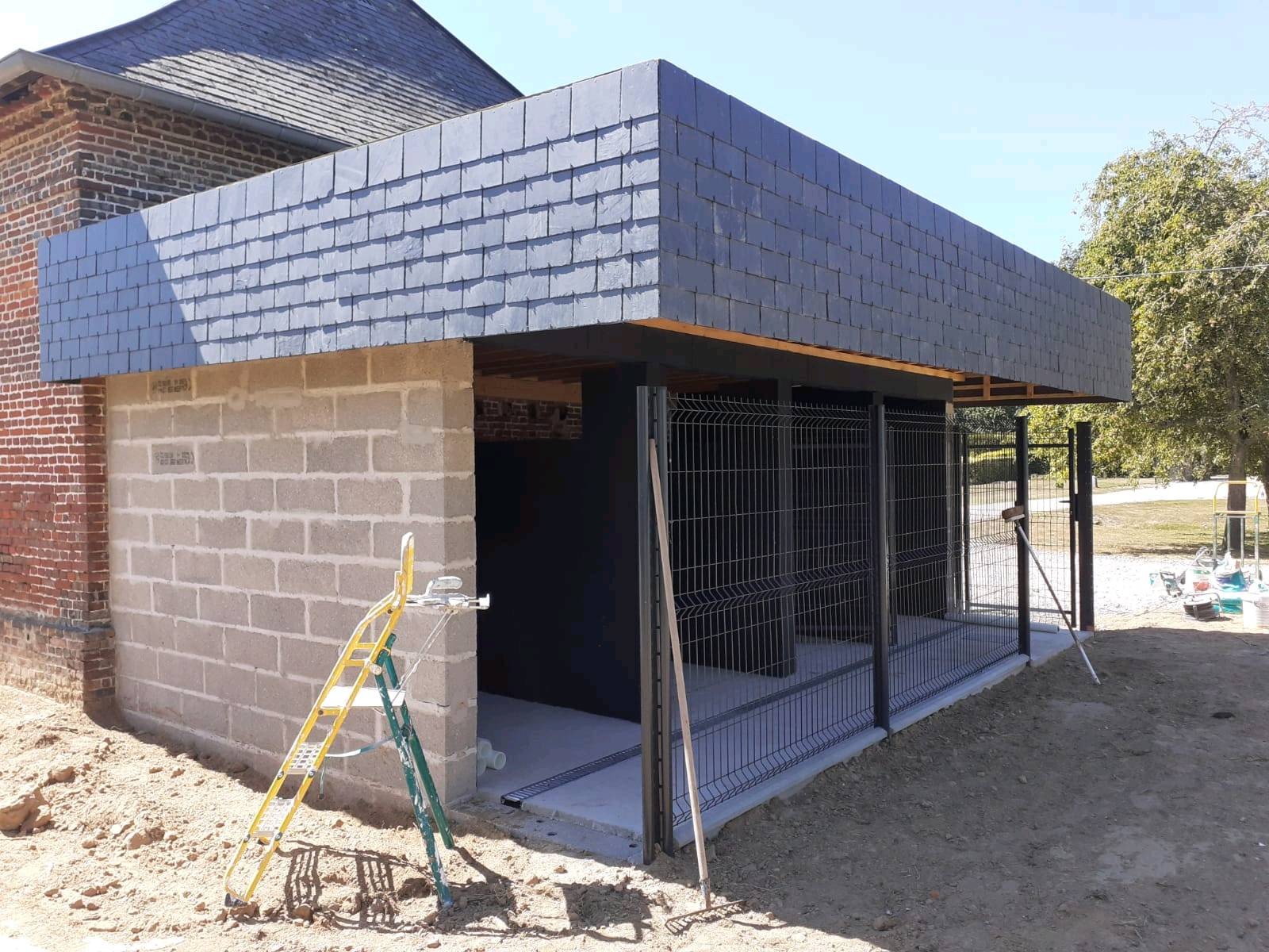 Création d'un chenil en agglo avec toit terrasse proche Fécamp